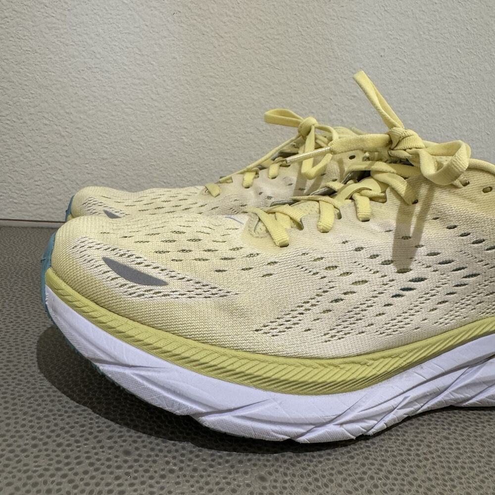 Hoka One One Clifton 8 Shoes Womens 9 B Yellow Pear Running Sneakers - Picture 12 of 16